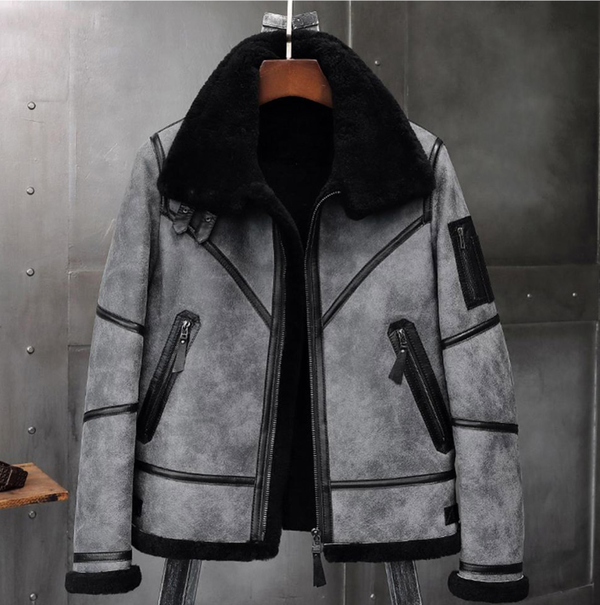 Lapel sheepskin jacket