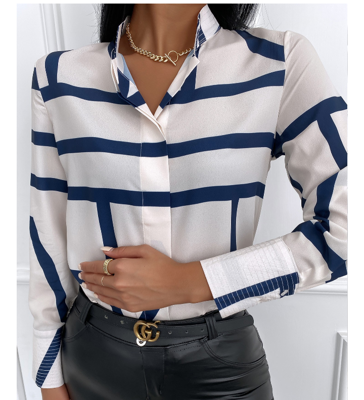 Long sleeve chiffon blouse