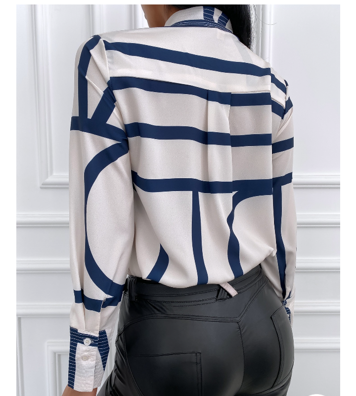 Long sleeve chiffon blouse